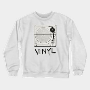 Vinyl Vibes: Turntable - Black & White VINYL Crewneck Sweatshirt